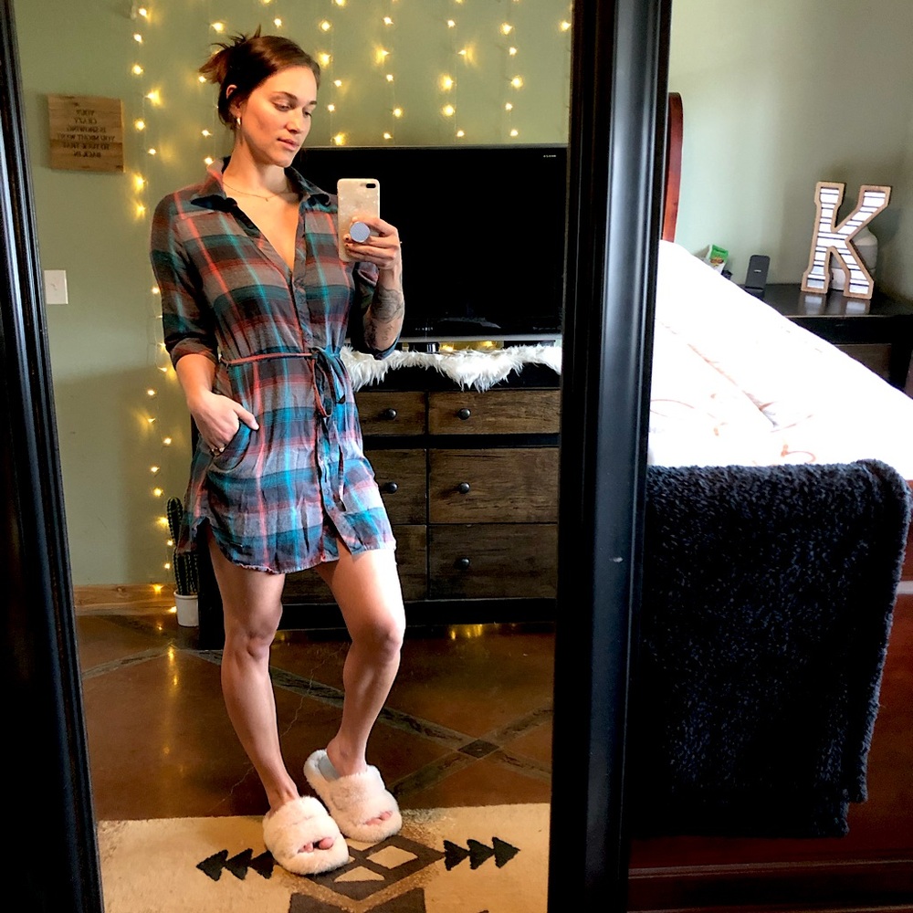 ROXY button up shirt dress